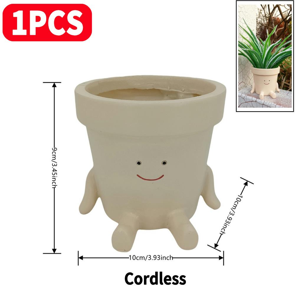 1-2PCS Swing Flower Container Resin Cartoon Flowerpot Creative Wall Hanging Head Planter Multifunctional Garden Patio Supplies