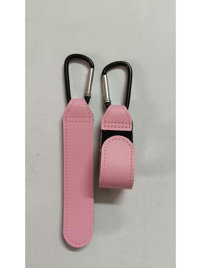 PU Leather Baby Stroller Handle Hook with Portable Velcro Carabiner