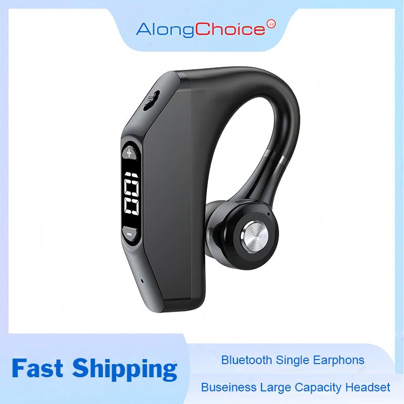 AlongChoice Bluetooth 5.3 Business Earphone LED Digital Display Headset Surround Music Large Capacity Headphone Waterproof
