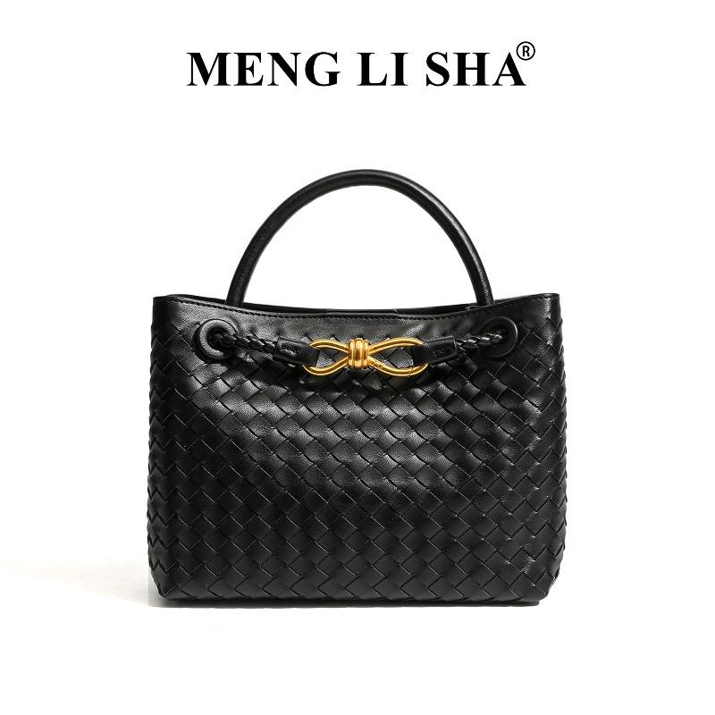 

Легкая роскошь ретро мода ручной вязки сумка женская плечевая сумка-мессенджер высококачественная сумка-тоут для commutes большой емкости ручная сумка чёрный