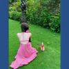 2026 summer new model, holiday style dress, women's own chest pad, super fairy neck halter long skirt