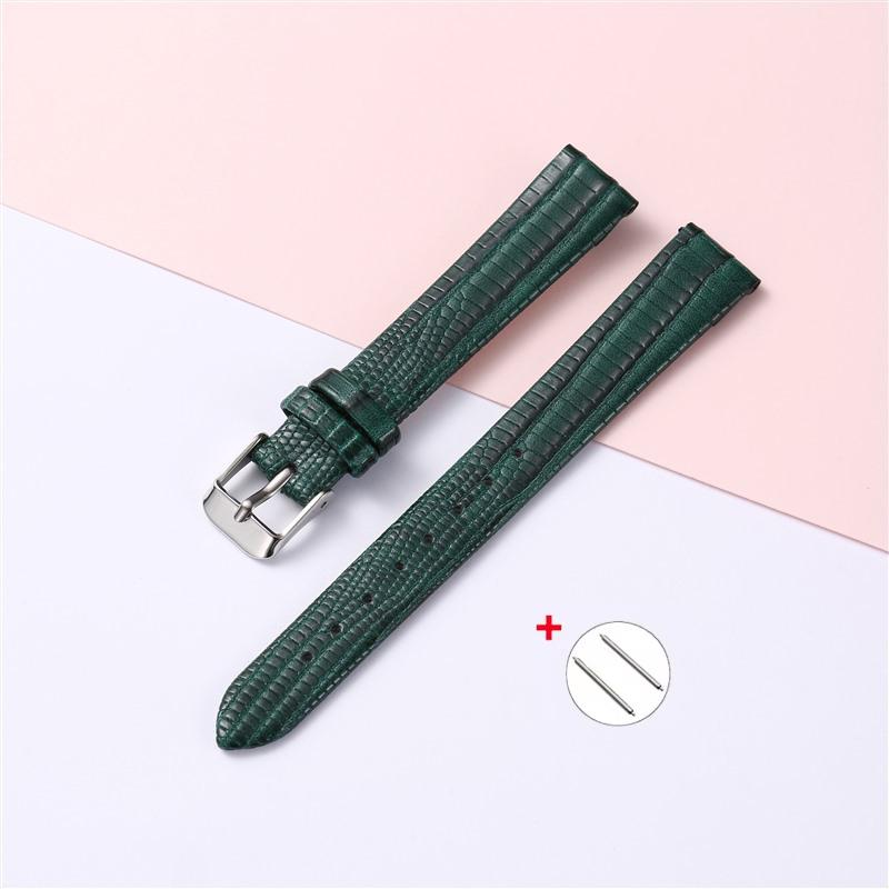 Leather Strap 8mm 10mm 12mm 14mm 16mm Universal Smartwatch wristband Lizard Fashion Slim Watchband correa for Men Women Bracelet