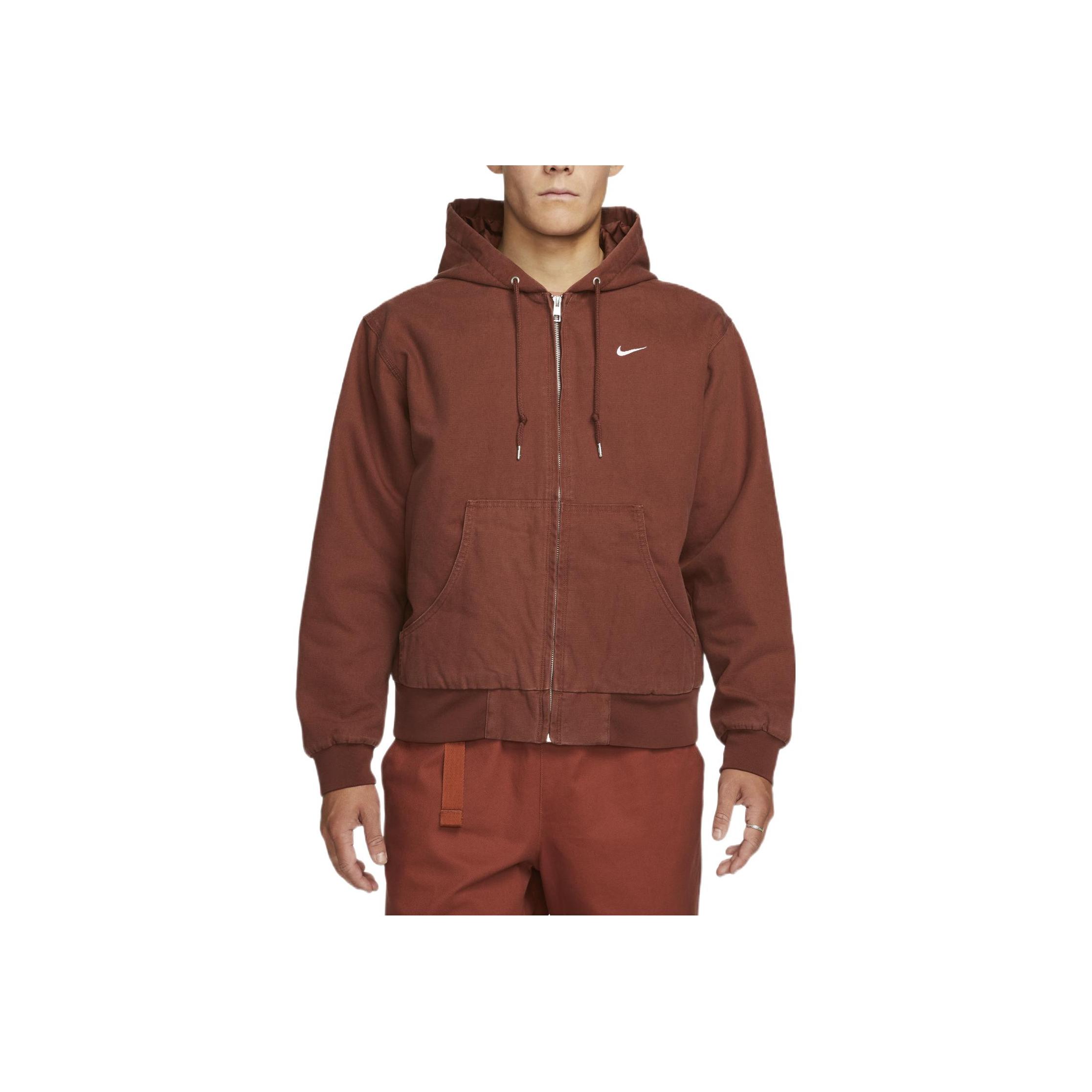 

Nike Куртка с капюшоном и застежкой-молнией с логотипом, однотонная, мужская, коричневая DQ5173-217 S