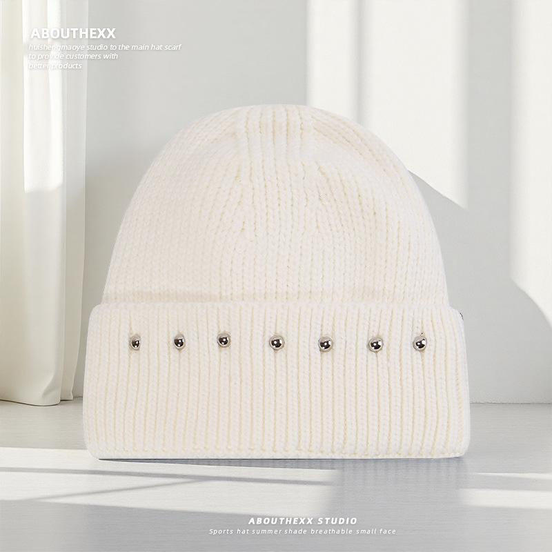 Warm Woolen Hat for Female Couple with Large Head Circumference and Small Face Revealing Knitted Hat  Outdoor Fashionable Pullover Cold Hat