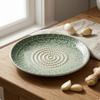 Piatto Grattugia per Aglio in Ceramica Grattugia Smaltata Beccuccio per Versare Piatto per Zenzero Verde