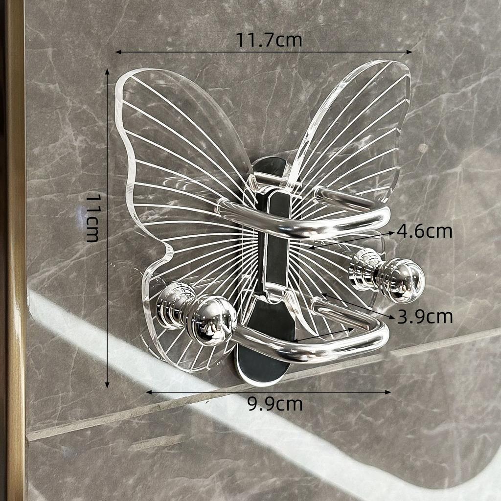 Leichter Luxus Schmetterlingskamm Aufbewahrungsregal Wandbehängung Perforationsfrei Badezimmer Kopfband, Haarband, Haargummi Aufbewahrungshaken
