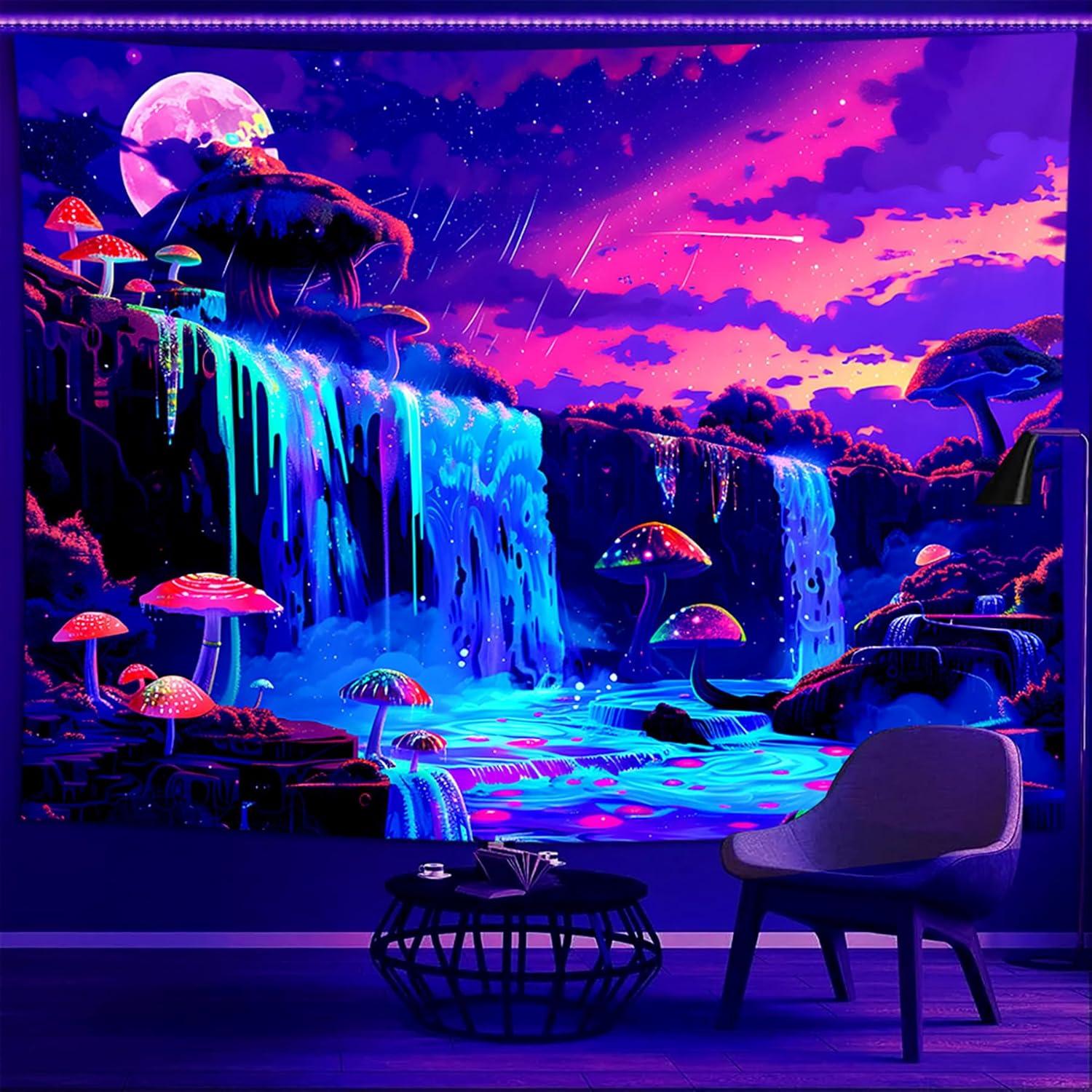 

Tapestry Narangornt UV bedroom fluorescent 75x100 чорний