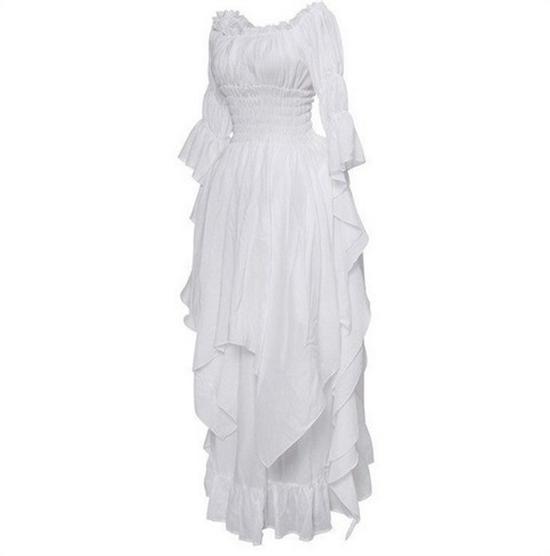 Retro Gothic Lace Flare Sleeve Cosplay Ball Gown Dress