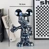 Disney Cartoon Anime Mickey Mouse Figure Statue Resin Plating Welcome Gesture Sculpture Mickey Ornaments Coffee Bar Home Decor