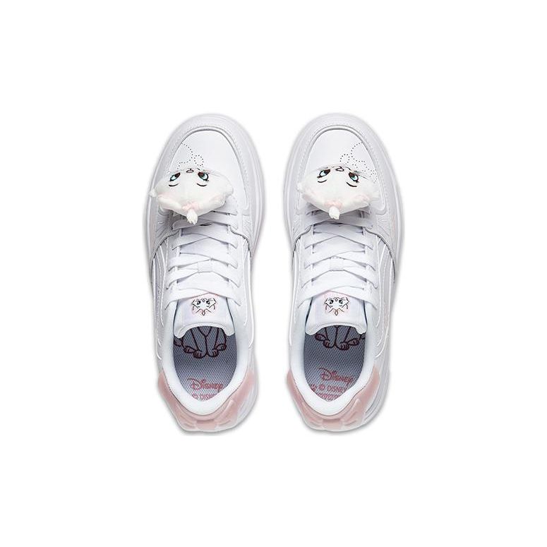 Li Ning Disney X  Thick Sole Height Increasing Wear Resistant Breathable Low Top Skate Shoes Women Skate Shoes White AGCT382-2