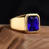 R3381 Men's/Women Trend High Quality 316LStainless Steel Multiple Colors Gemstone Style Onyx Golden Rings Jewelry