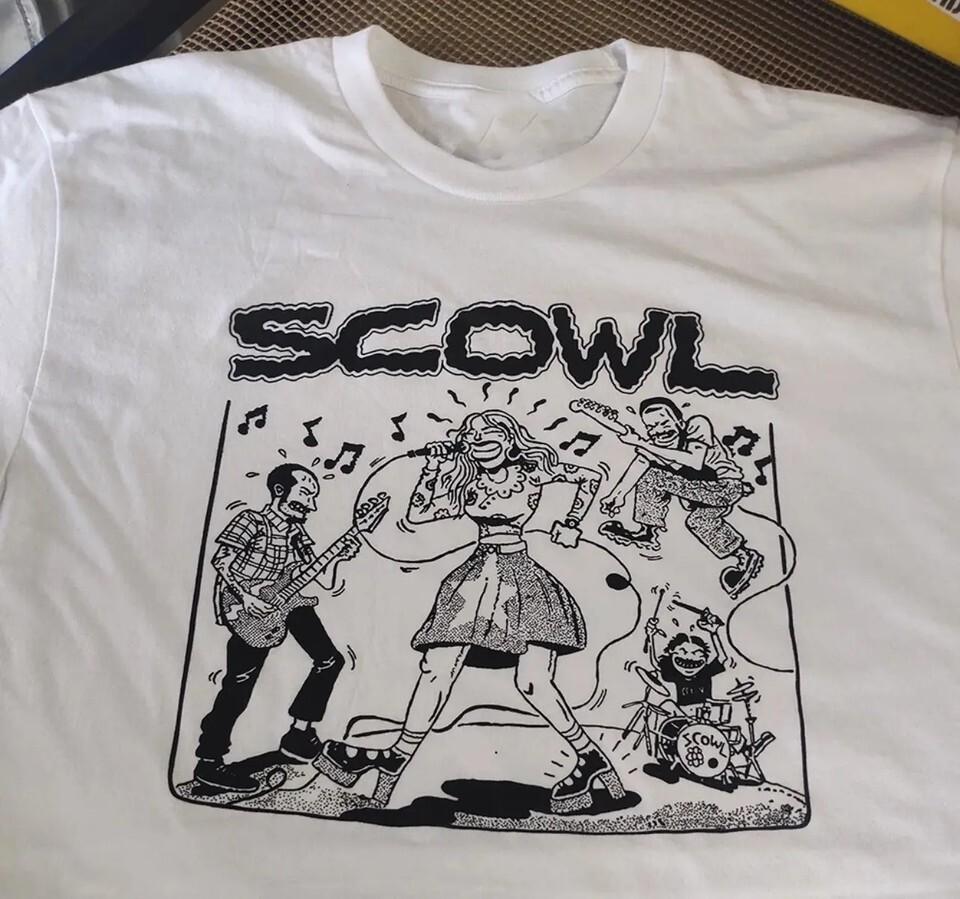 SCOWL T Shirt Classic Short Sleeve White All Size Unisex Shirt