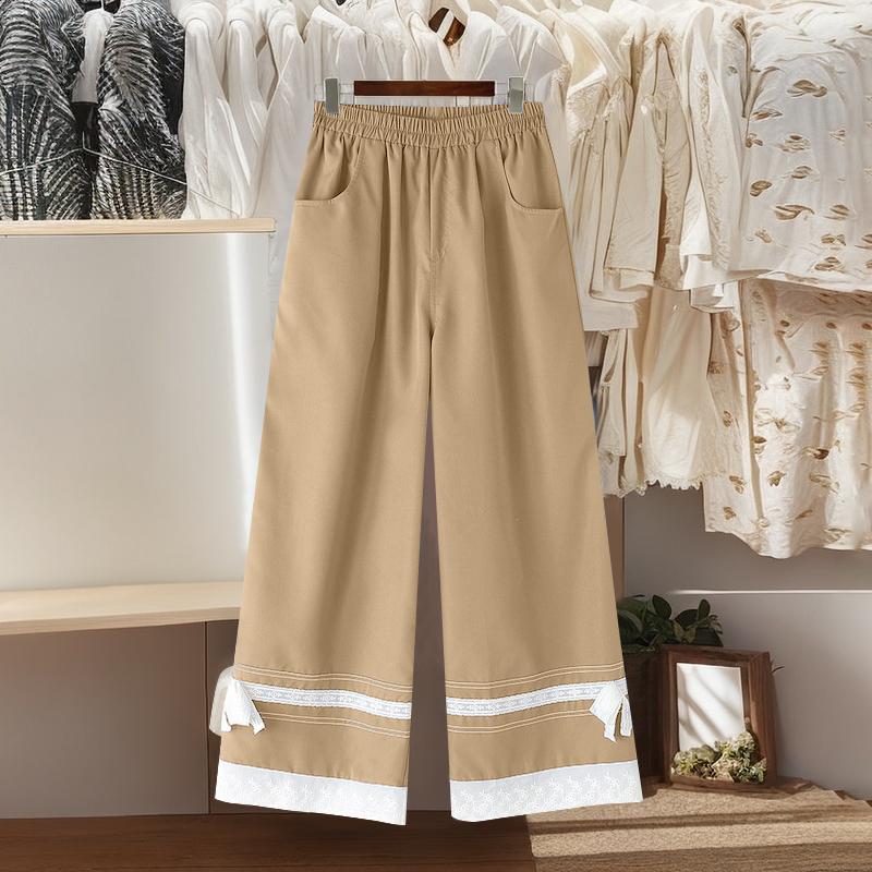 

ZANZEA Женские повседневные укороченные брюки свободного кроя с эластичной талией и лоскутным дизайном 5XL хаки