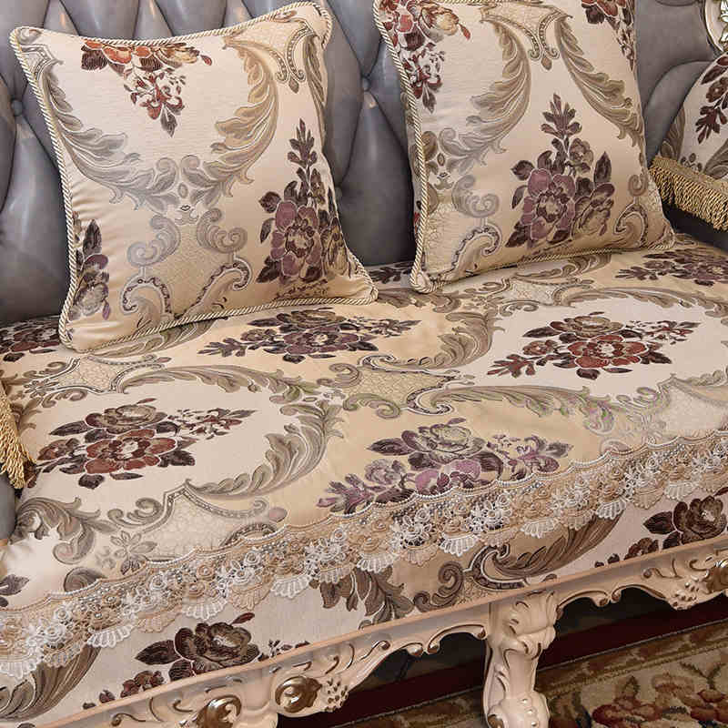 Chenille Sofa Cushion American European Luxury Non-slip Sofa Protective Cover  Cushion Living Room Decor Embroidery Slipcover