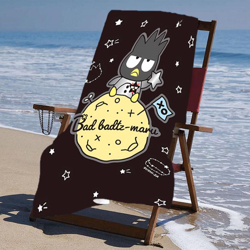 proof beach towel with a Sanrio3 pattern - soft,absorbent,quick-drying,machine washable - perfect for swimming,camping,bathing