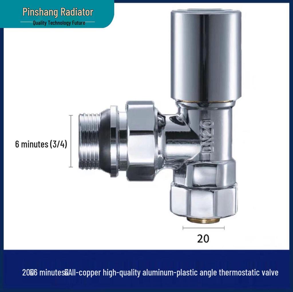 Pinshang Premium 20*6 All-Copper Thermostatic Valve with Polished Chrome-Plated Finish