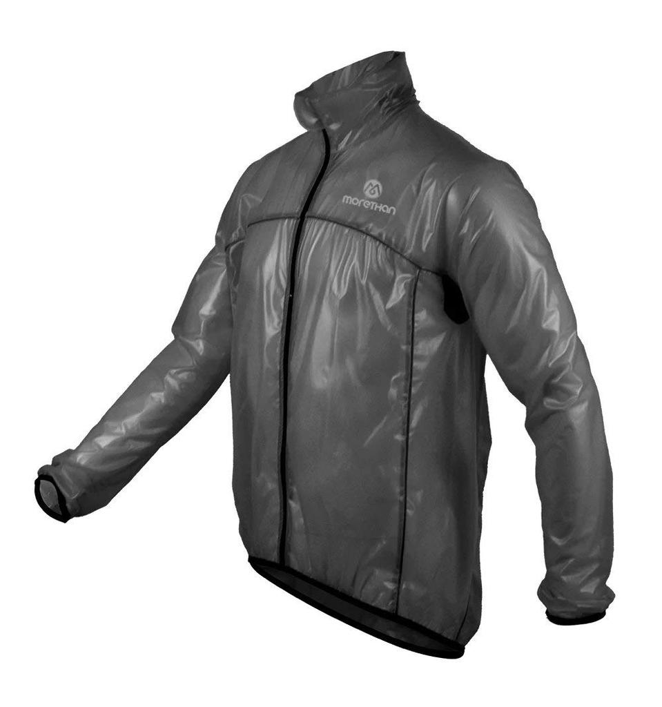 Morethan Cycling Rain Jacket Road Bike Rain Long with (Black/XL/Men's/Women's) Gear, Lightweight, Waterproof, Sleeve, Quick-Drying, Reflective,