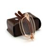 Bifocal Folding Reading Glasses With Leather Box Men Women Collapsible Metal Lenses Eyewear Farsighted Eyeglasses Diopter