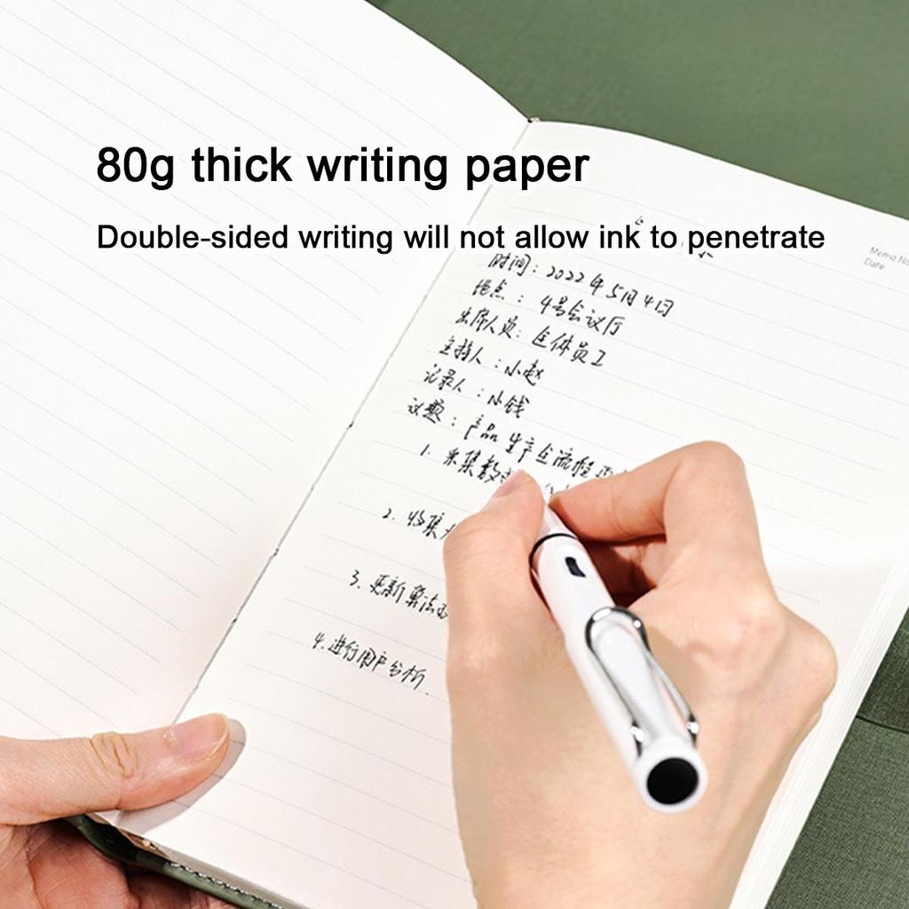 (Logo Engraving Possible) A5/B5 Leather Student Subject Notebook, Buckle Work Notepad, Business Meeting Record Book, Diary, Account Book