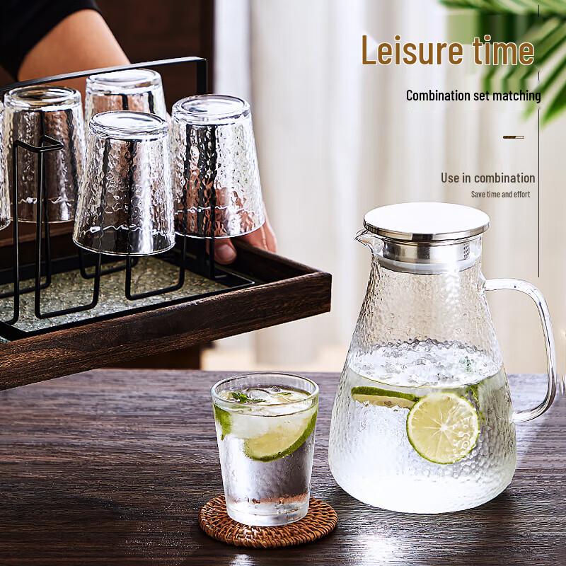 

Green Apple Hammered Glass Water Pitcher & Tumblers Set (7-Piece)