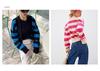 2025 Spring Women's Color Block Knit Cardigan - Loose Fit, Europe & America Style Sweater