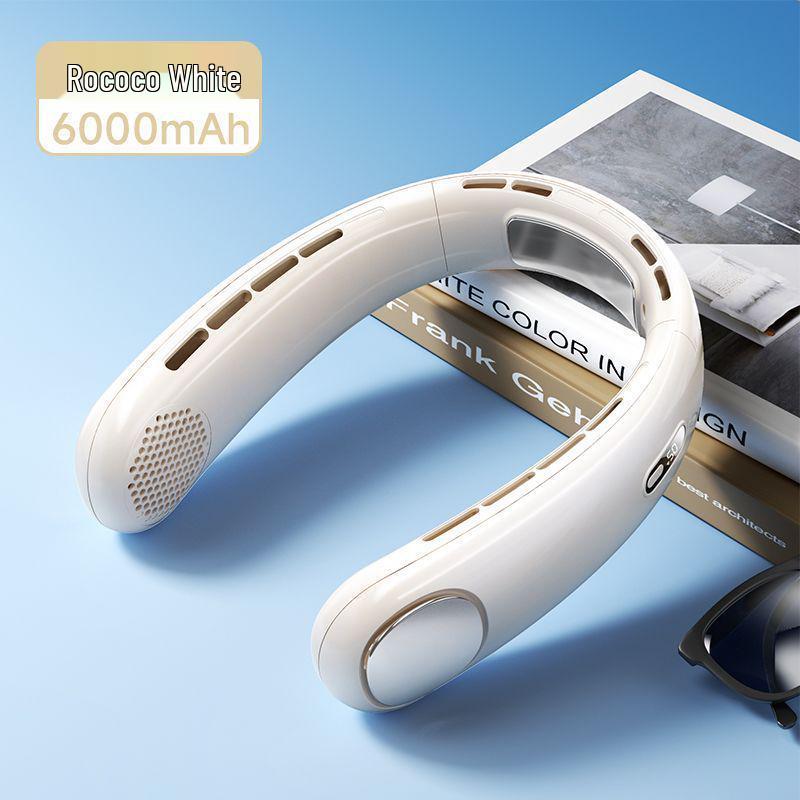 2025 Neck-Hanging Mini USB Cooling Fan - Silent & Portable for Outdoors Phoenix White