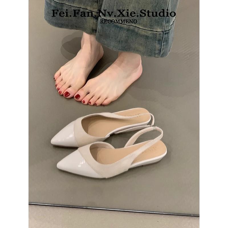 Niche Pink High Heels  Fashion Temperament Elegant Suede Pleated Pointed Head Shallow Mouth Thin Heel Cool Slippers