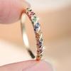 Multicolor Zircon Twisted Rings Round Stone Bridal Wedding Jewelry Round Stone Rings  Women