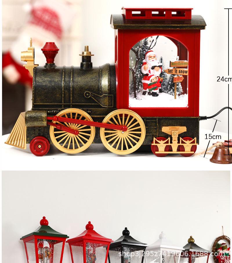 Korean Christmas Music Snowfall Street Lamp Toy Ornaments