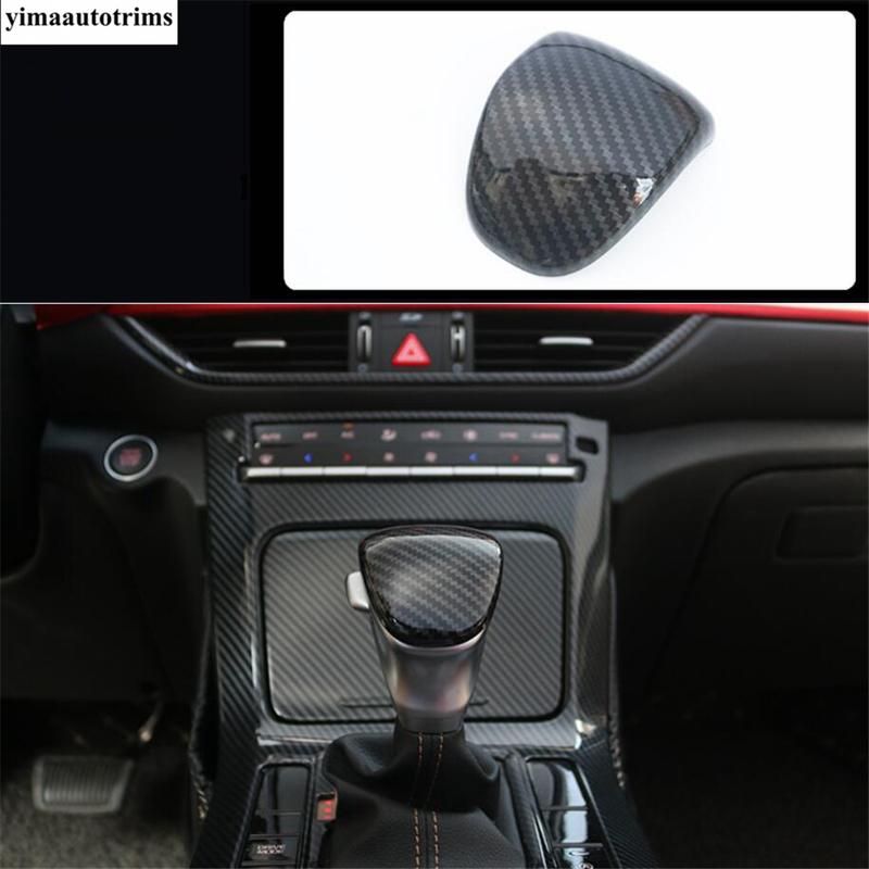 Cubierta Decorativa de Palanca de Cambios para Coche con Acabado de Fibra de Carbono ABS / Accesorios Interiores Rojos Para Kia Sorento MQ4