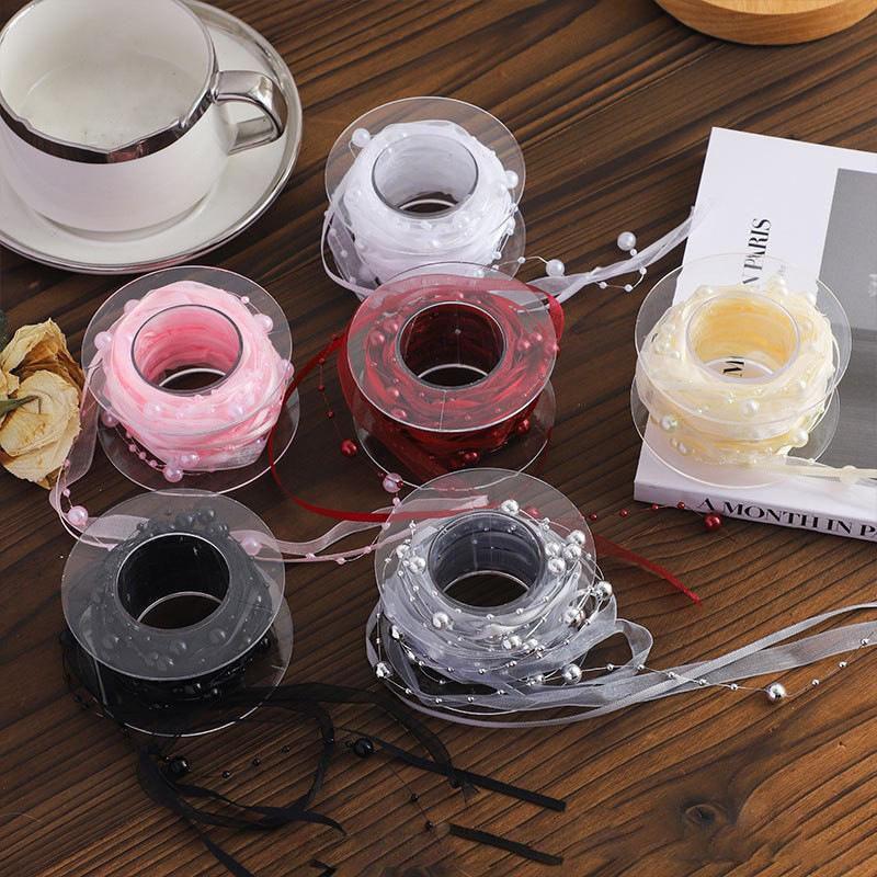 DIY Floral Bead Kit with Flower-Themed Ribbon and Gift Box Packaging for Bouquet Decoration
