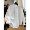 Elegante Blusa de Mujer con Cuello Redondo Plisado y Mangas Largas - Top Chic Francés Primavera 2026