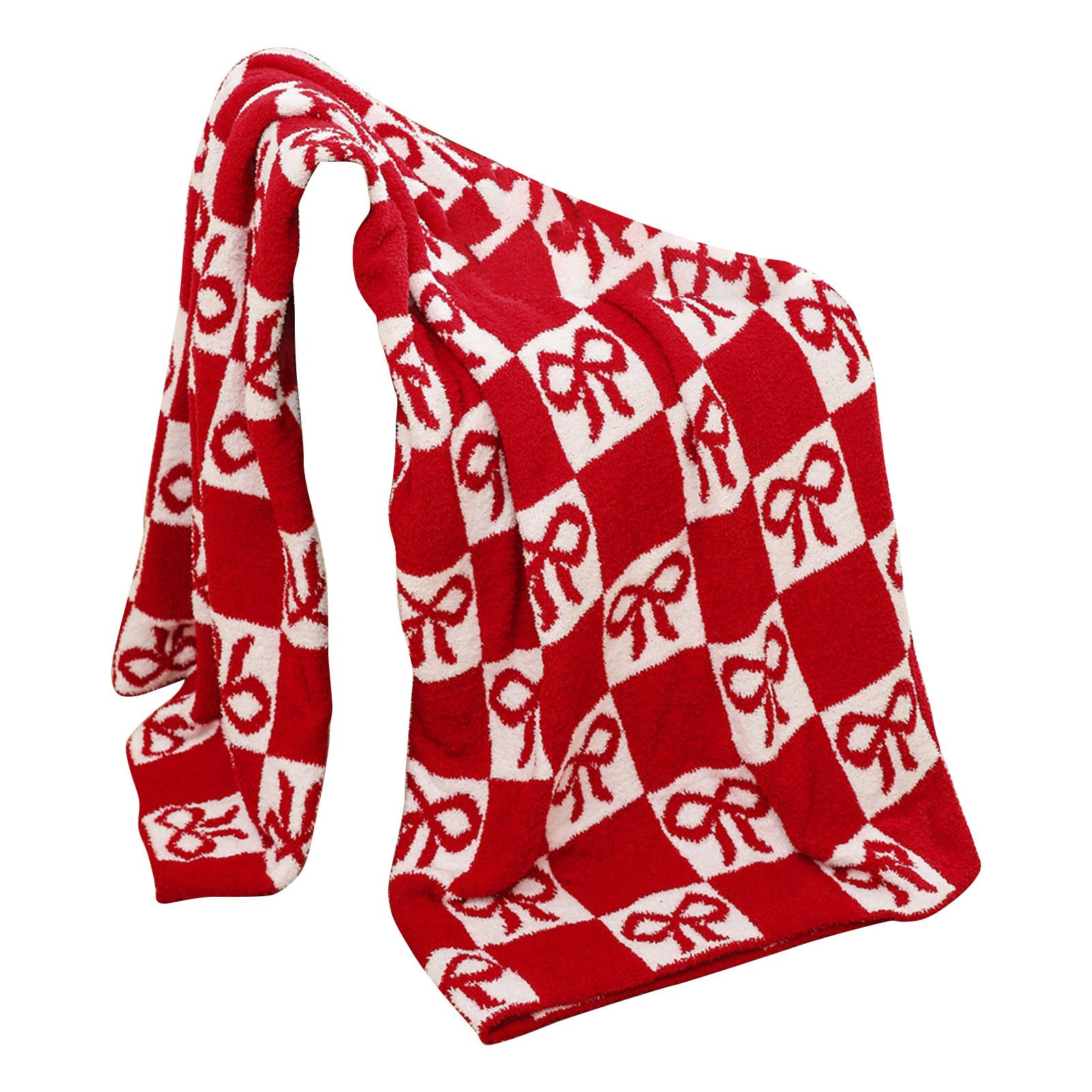 

Плед красное рождественское одеяло 50x60 дюймов, ультрамягкое уютное декоративное покрывало для дивана, софы и кровати на Рождество One Size