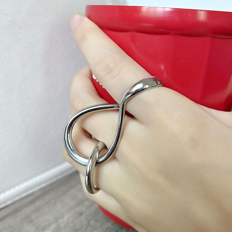 

2 шт. преувеличенные кольца Мебиуса для женщин, пары, винтажные панк-простые украшения для вечеринок, аксессуары, подарок 18mm серебряный