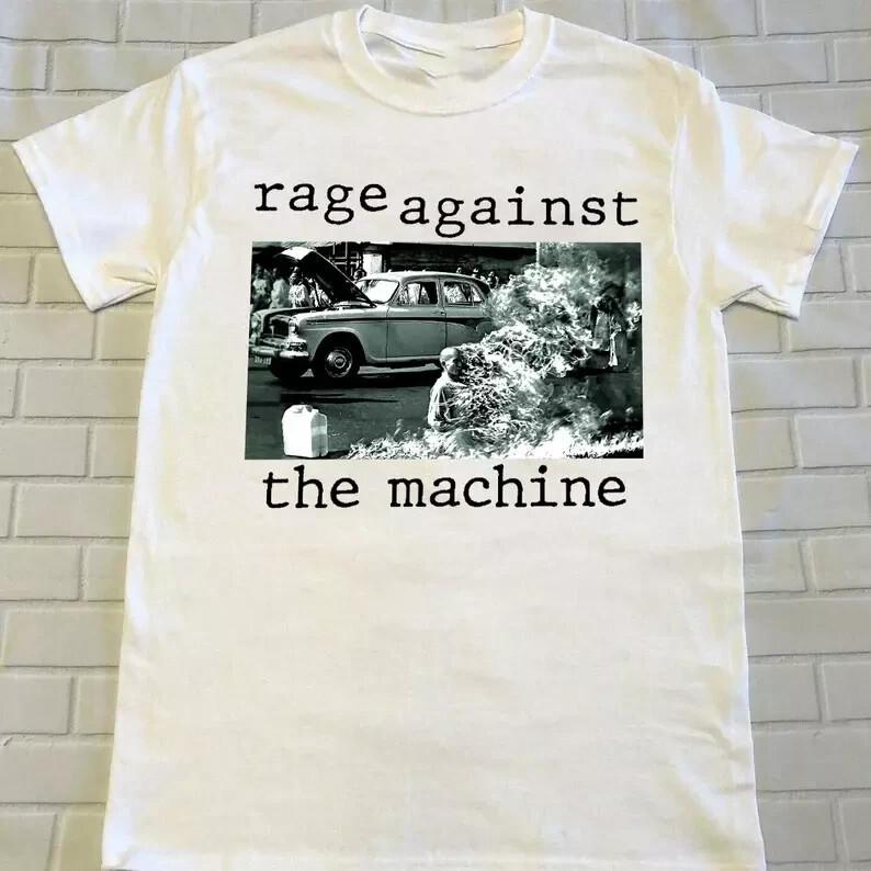 

Rage Against The Machine 1992 Tour Short Sleeve White Men S to 5XL Unisex T-Shirt XXXL
