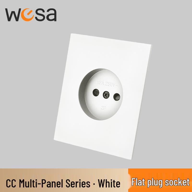 European Standard Multi-position Wall Socket with Flame Retardant Protection and Simple Design