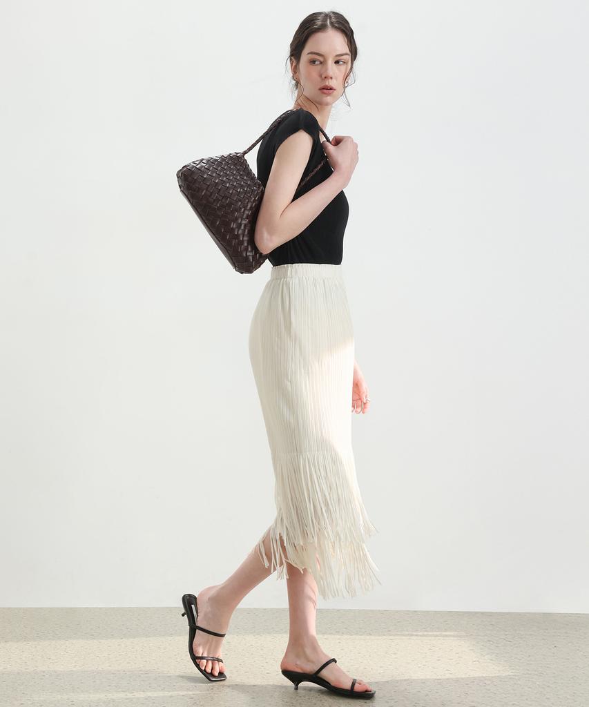 Pleats Mood Fringe Pleated Skirt