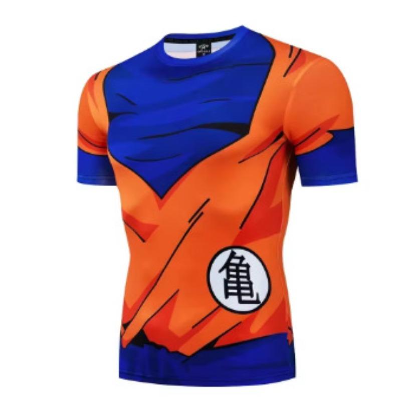 Abbigliamento Stampato T-shirt Comoda da Uomo Girocollo Cartone Animato Maglia Sportiva Top alla Moda T-shirt