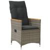 9 Piece Garden Bistro Set with Cushions Grey Poly Rattan