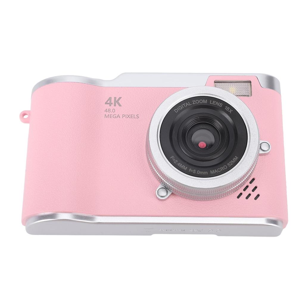Digital Camera 4K 48MP 18x Zoom Auto   Anti Shake 2.4 Inch Screen Built in Fill Light Compact Students Camera for Daily Travel