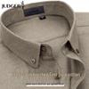 Zhuangji Men's Pure Cotton Brushed Long Sleeve Shirt