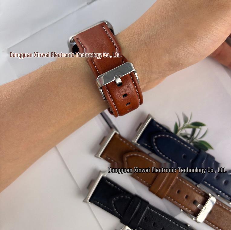 Leather Strap for Xiaomi Band 8/9 Pro, Samsung, Redmi 5, and Huawei GT5 (22mm)