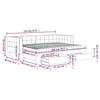 VidaXL Daybed with Trundle and Drawers Pink 80x200 Cm Velvet 3196759