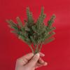 50Pcs Green Artificial Pine Branches 7 Forked DIY Crafts Wreath Christmas Decorations Lifelike Imitation Plant