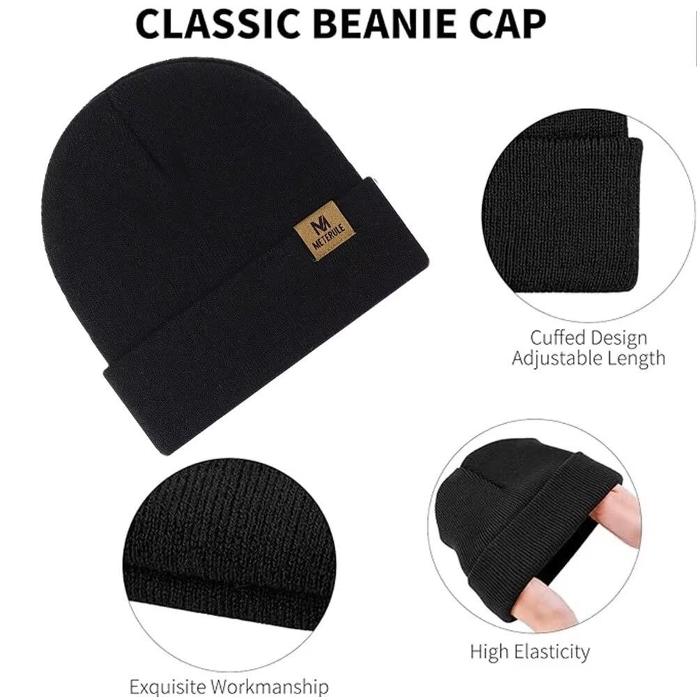Knitted Riding Hat Autumn Winter Cycling Cap Unisex Beanie Hats  for Skiing Camping Traveling