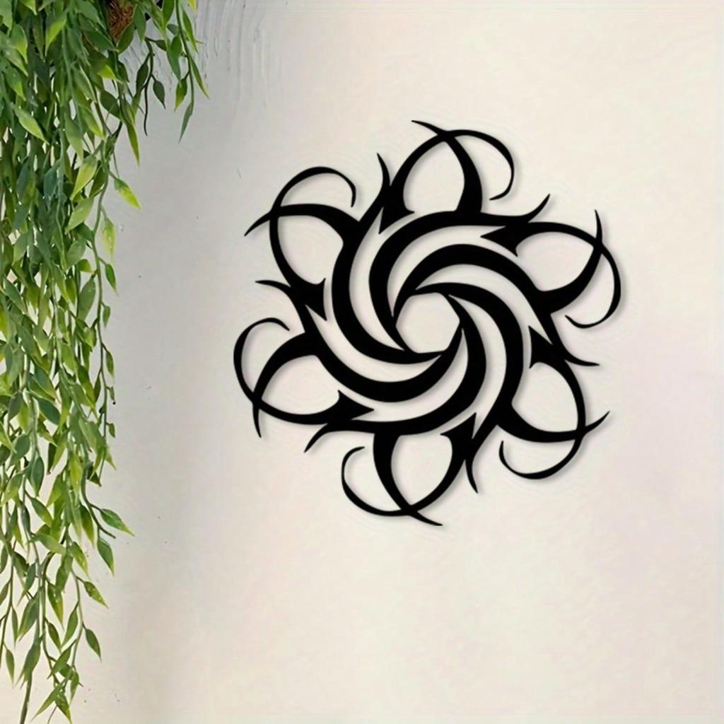 Abstract Sun Metal Wall Art Iron Sculpture with Swirl Design Powder Coated Decor for Living Room Bedroom Gift