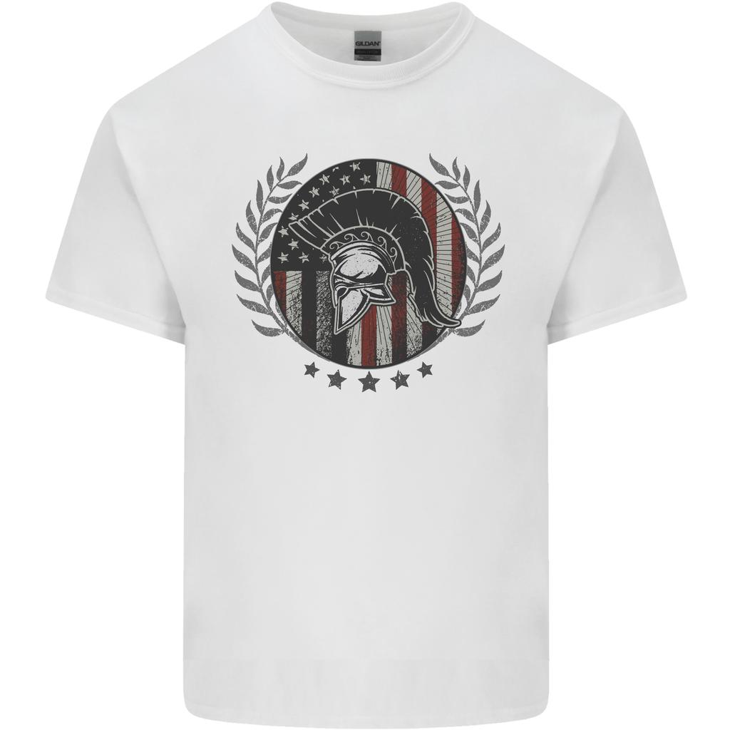 USA Bodybuilding Flag Gym Training Spartan Unisexs Light Cotton TShirt