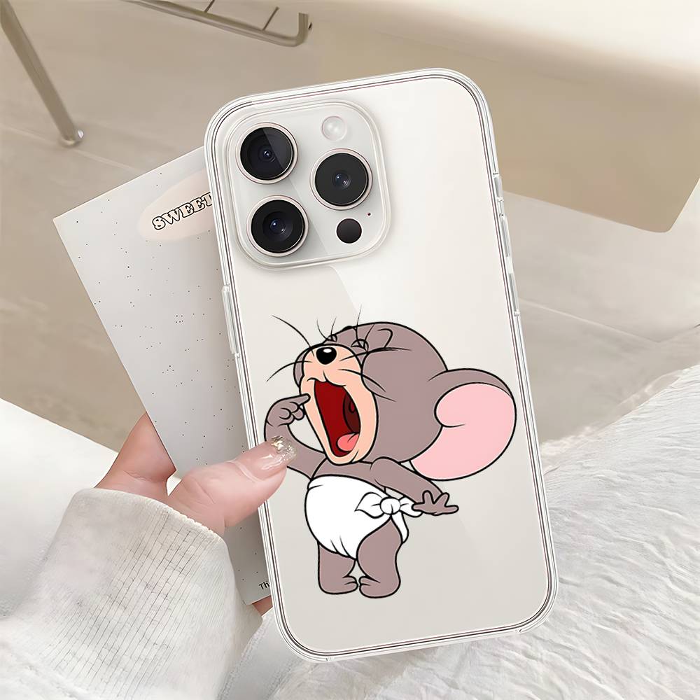 Cute Jerry And Tom-S Phone Case For IPhone 17 16 15 14 Plus 13 12 11 Pro Max Phone Back Cover Transparent Shockproof Cover
