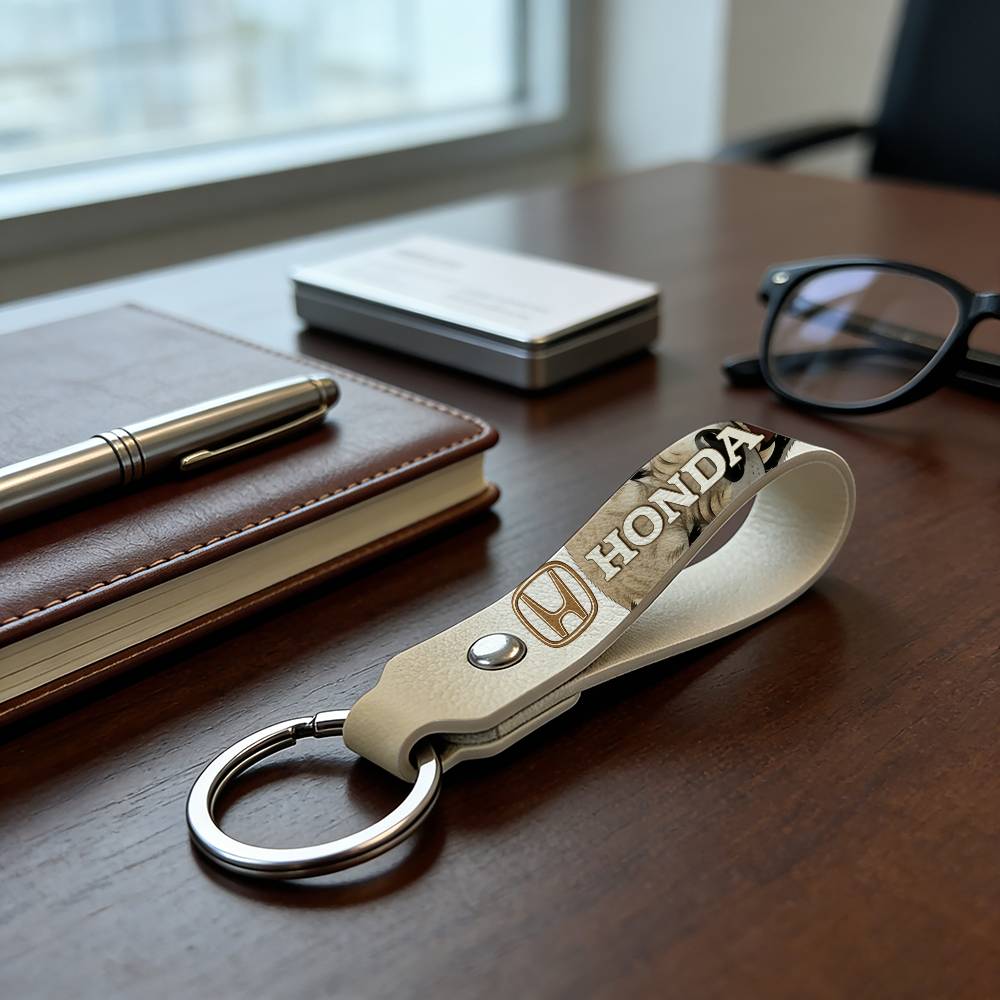 For Honda Soft PU Leather Motorcycle Keychain Lightweight Key Holder For Scooter Racing TV7