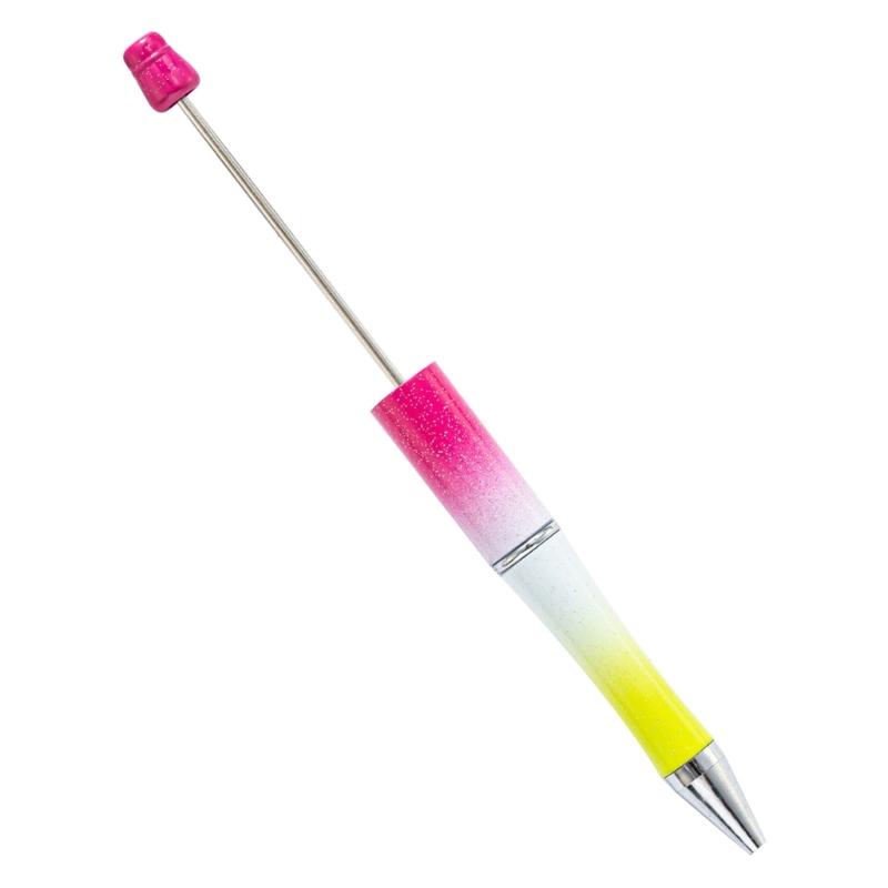 5PCS Beaded Ballpoint Pen Retractable Ballpoint Pen Decompression Pen Toy